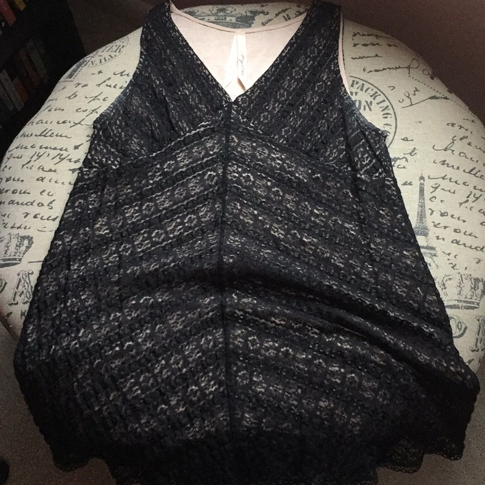 Black lace baby doll top